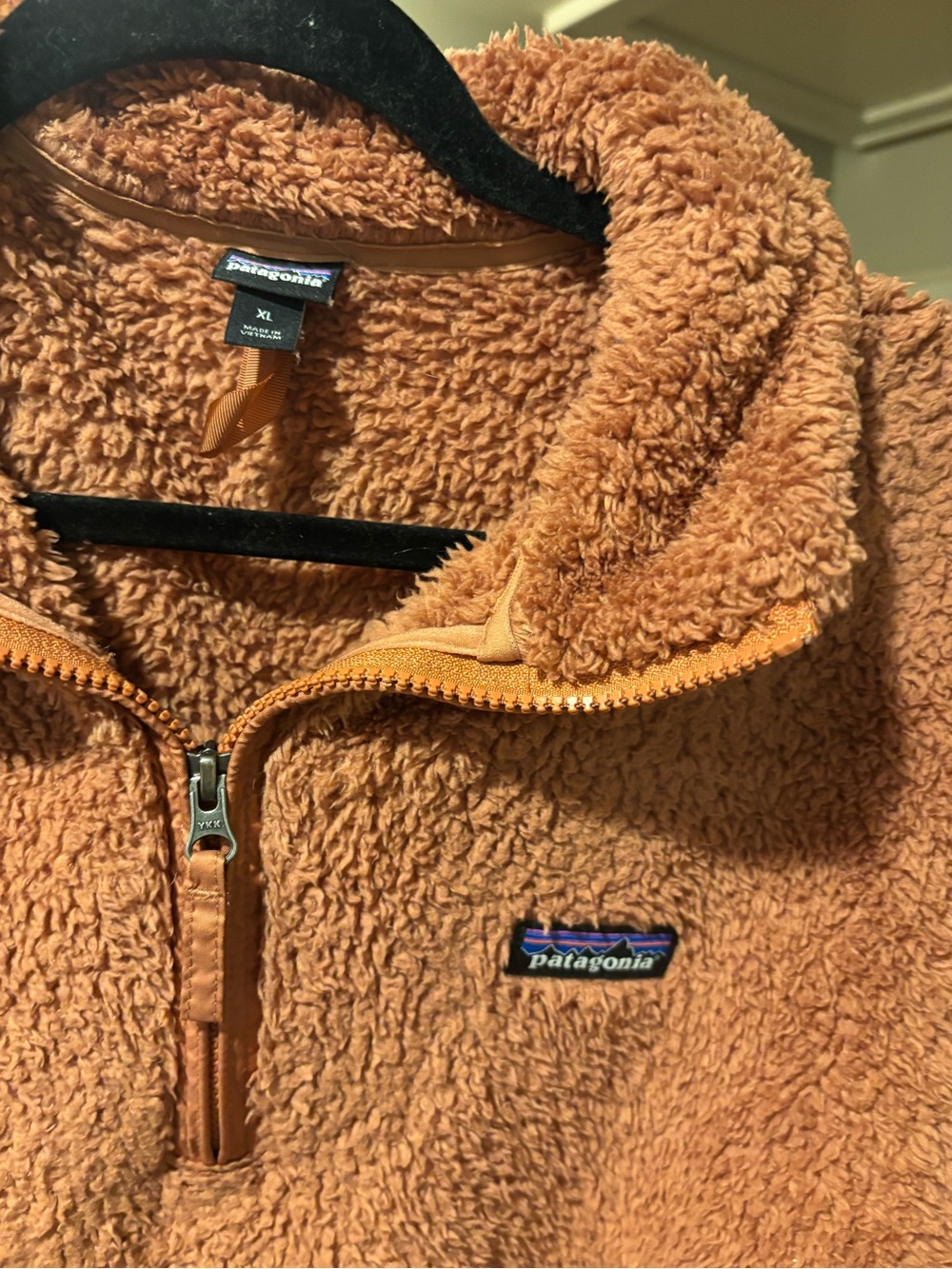 Patagonia Sherpa Quarter-Zip Pullover - Rust/Orange - Picture 2 of 3